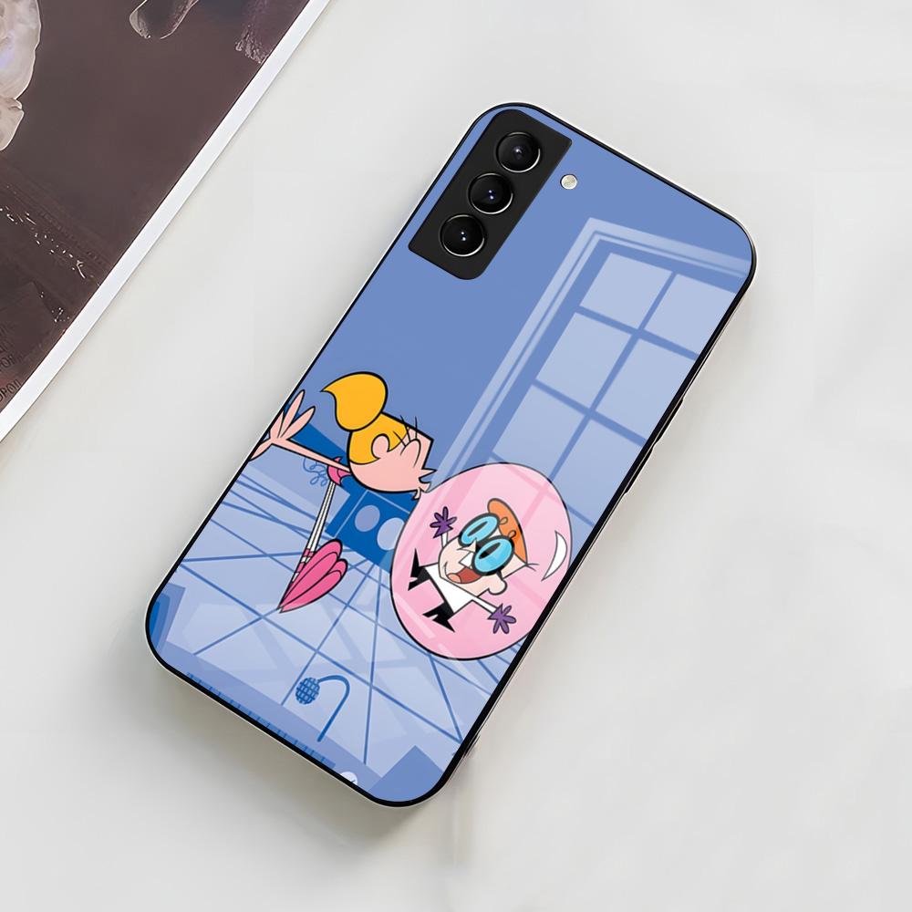 Мультяшный Чехол для Телефона Декстерс Лаборатория Для Samsung A56 A36 A26 A16 A15 A25 A35 A55 A14 A34 A24 A54 Стеклянный Чехол