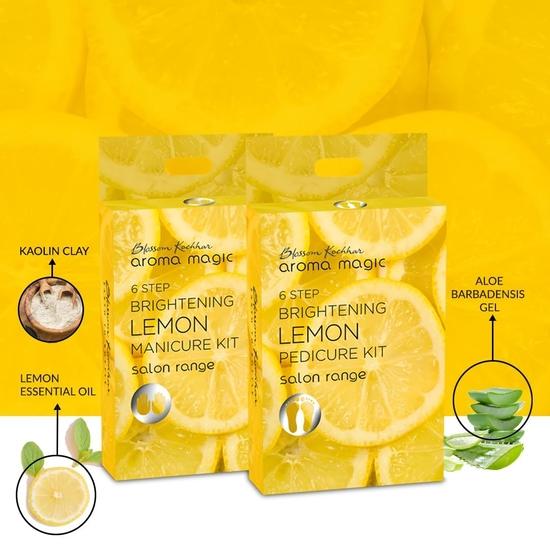 Набор для маникюра и педикюра Aroma Magic Brightening Lemon, 6 шагов | Успокаивает и расслабляет мышцы, устраняет загар и осветляет кожу | Упаковка из 1 шт.