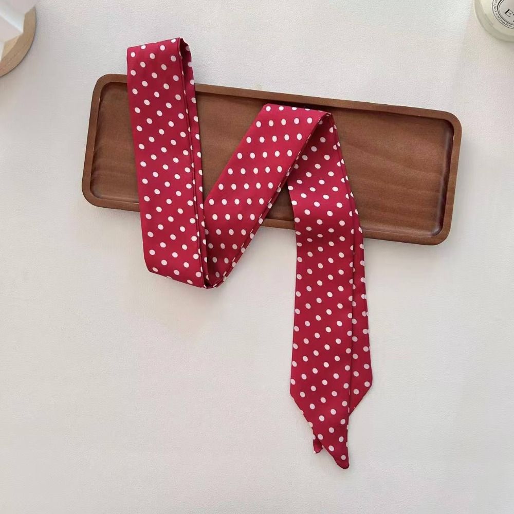 Bow Ties Long Silk Scarf Printed Long Ribbon Scarves Plaid Scarf Collocation Clothing Accessories