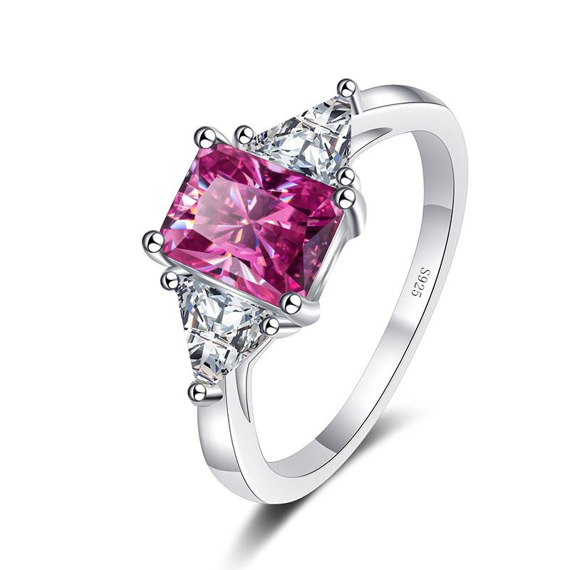 Bague Ringen Классическое кольцо с муассанитом сияющей огранки из стерлингового серебра 925 пробы 3 карата с бриллиантами, обручальные кольца для женщин