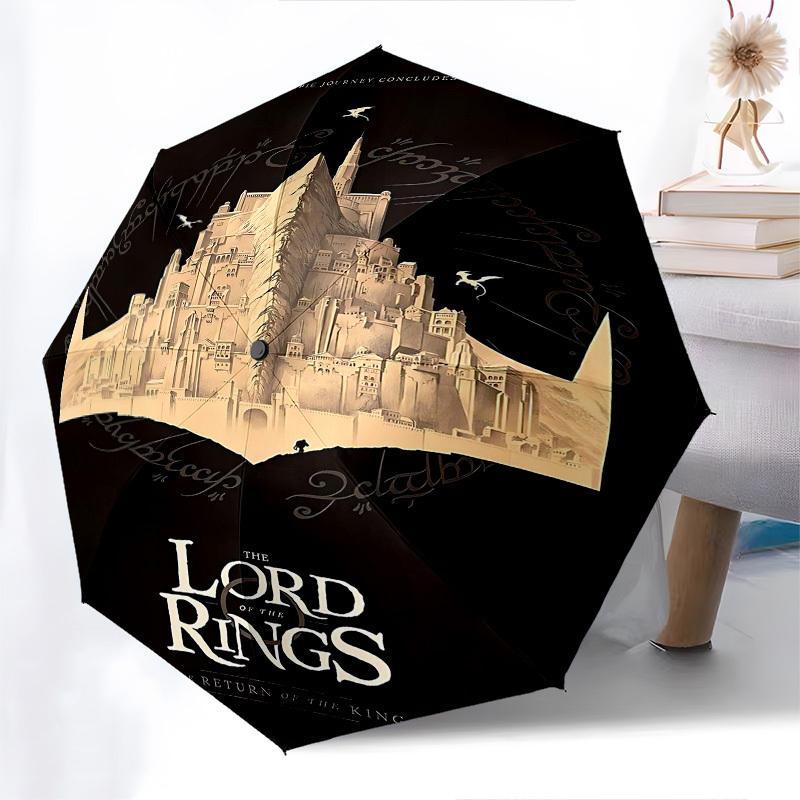 1pc The Lord of the Rings Return of the King Automatic Folding Umbrella - Compact 8-Rib Design, Durable Plastic & Iron1055L