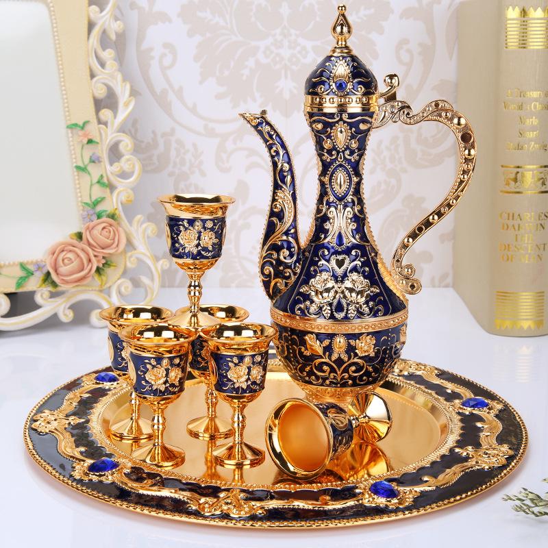 Цветная оловянная фляга для вина, Байцзю, высококачественное креативное домашнее украшение, мужской подарок, набор для вина, набор для чая, винный бокал