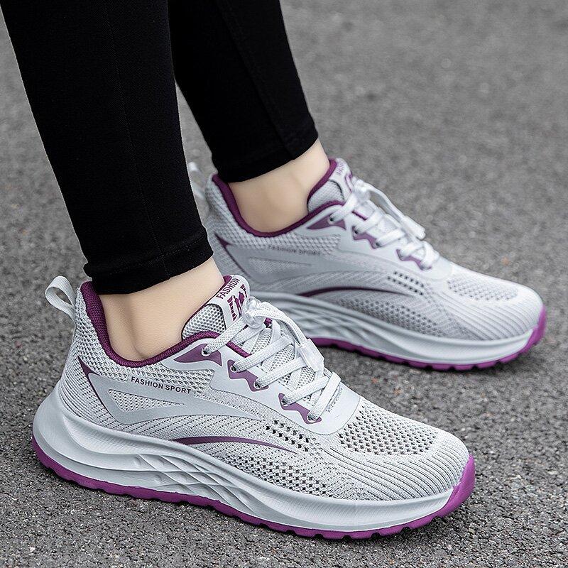 Summer Comfortable Lightweight Walking Shoes Single Mesh Breathable Casual Fashion Women's Shoes Non-slip Wearable Men's Sports Shoes