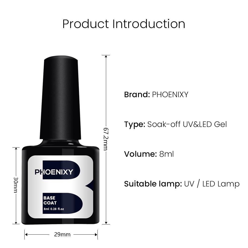 PHOENIXY 8 мл базовый гель-лак УФ-прозрачный гель для ногтей стойкий гель для замачивания