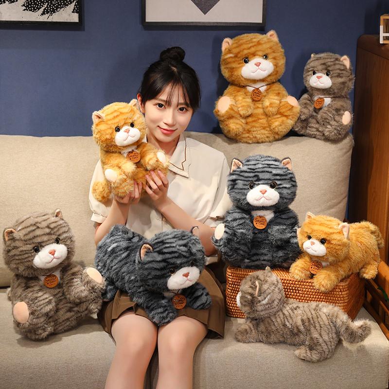 Новые 25/35 см милые плюшевые игрушки в виде кошки, мягкие, с декоративным узором, котенок, реалистичные животные, для детей и девочек, подарок на День святого Валентина