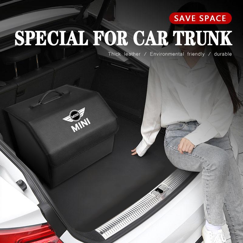 HNSCH1 Car Trunk Storage Box High-capacity Leather Organizer Case For MINI Cooper JCW Countryman Clubman Cabrio Paceman Coupe R56 F56