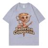 Funny Italian Brainrot Meme Ballerina Cappuccina Tshirts Men Women Vintage Fashion Y2k Tshirts Summer Casual Oversized T Shirt