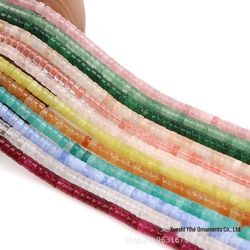 2x4 мм Прямоугольные Бусины-Разделители из Агата и Нефрита, 4 мм Колечки Рассыпные Бусины для Изготовления Ожерелий своими Руками