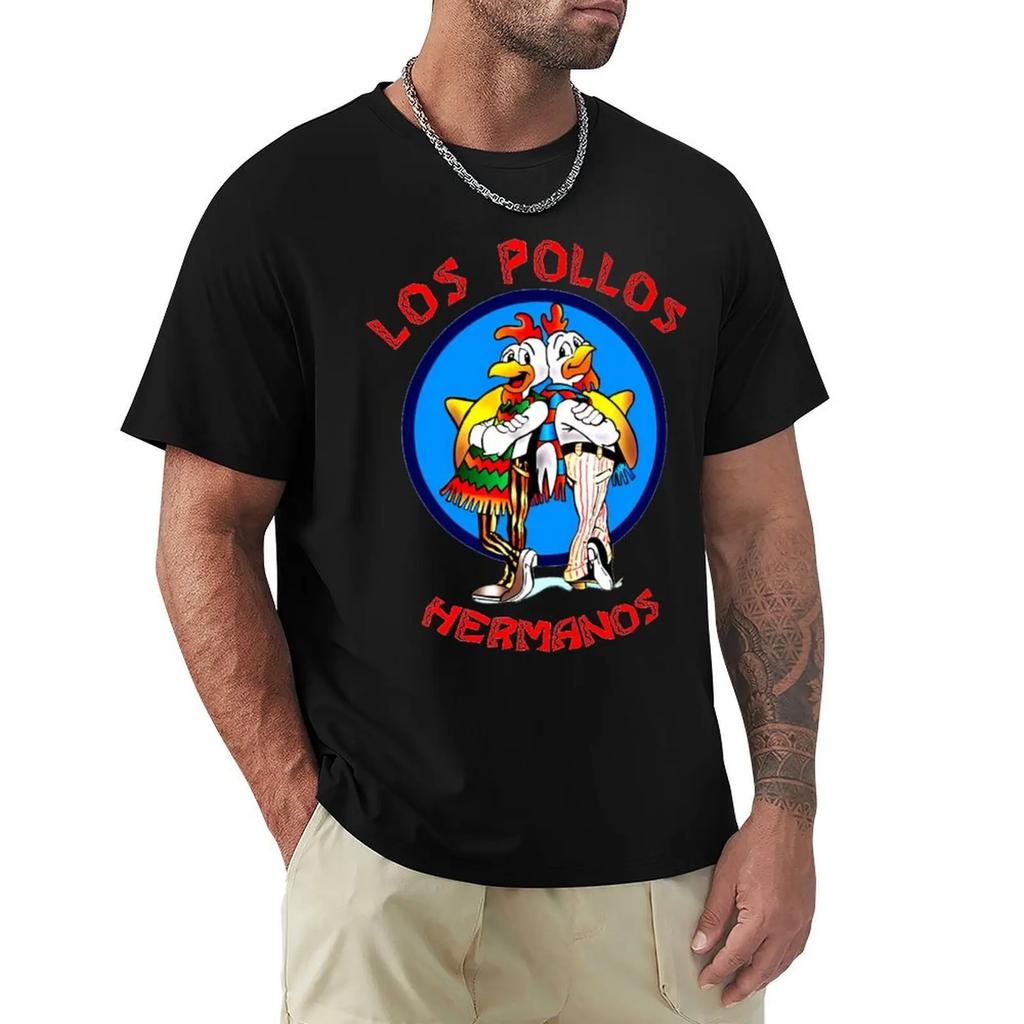 Футболка с надписью «Во все тяжкие» Футболка LOS POLLOS Hermanos Футболка с коротким рукавом Harajuku Футболка с хлопковой графикой Топы