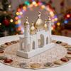 Рамадан Ид Домашние Украшения Золотой и Белый Башня Мечети Исламские Eid Mubarak Декоры Настольное Украшение Подарок для Женщин Мужчин