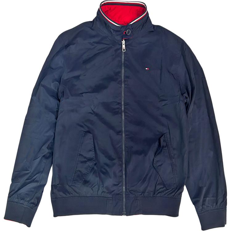 Tommy Hilfiger Куртка мужская легкая двусторонняя с воротником-стойкой, на молнии, с вышитым логотипом, темно-синяя 78J3274-600