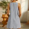 Women's Round-neck Button-and-shoulder Pocket Casual Dress