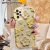 Phone case: 2D flat Samsung Galaxy A34 A35 M05 M06 S20 S22 S21 FE Plus 5G protective case, couple style, creamy yellow little flowers, Christmas and H