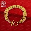 ALITREE 18K Золотые Браслеты Геометрический Шарм Браслет Подарок Для Женщины Мужчины Красивый День Рождения Свадьба Помолвка Изящные Украшения