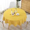 Polyester Cotton Circular Dining Table Cloth Curled Edge Printed Anti Slip Table Mat Household Minimalist Dustproof Desk Cover