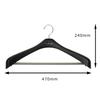 Shinko Hanger Slacks Hanger with Non-Slip Stop Bar, 47cm Wide, "Reverse" Jacket Stop 47, Black, Swivel Hook, Made in Japan, 1 Hanger
