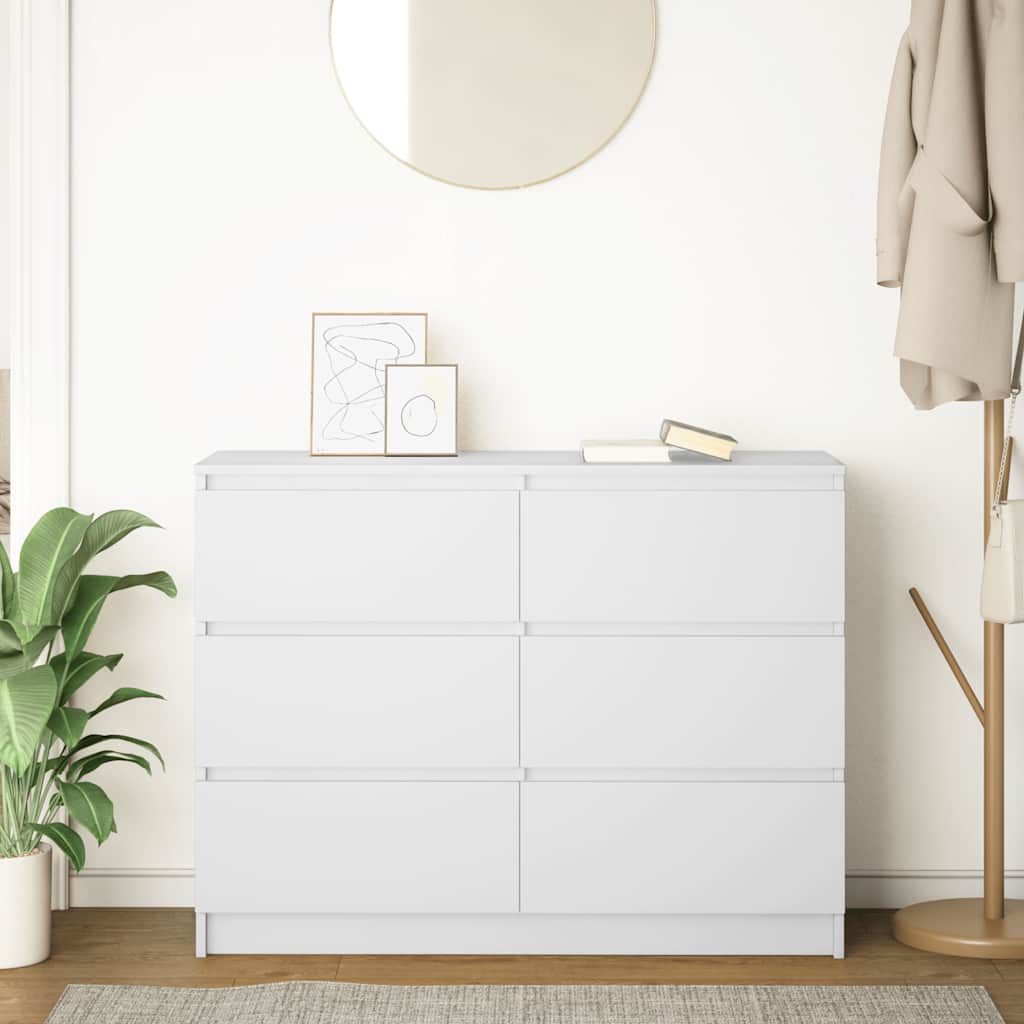 Sideboard in White 100 x 35 x 76 cm Engineered Wood