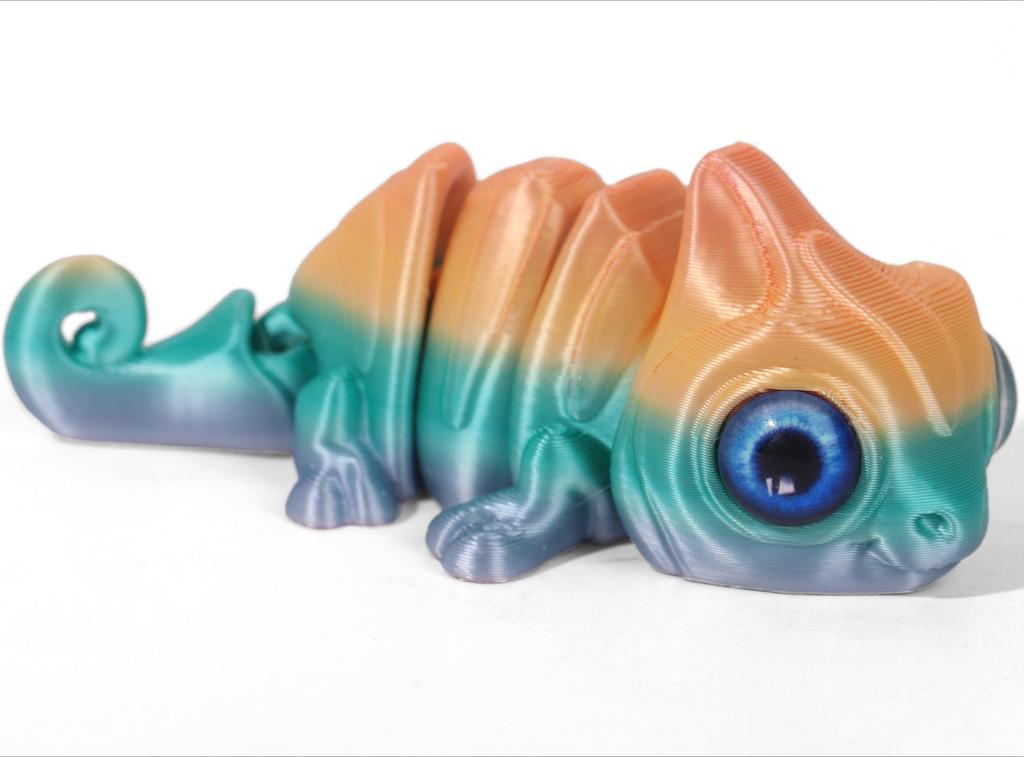 3D Printing Mini Chameleon Figures Multi-joint Movable Simulation Eyes for Home Accessories Kids Toy Gift Living Room Decoration