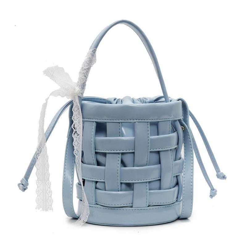 Корейская версия нишевой сумки-ведра для ношения в руке, женская, трендовая, универсальная, модная плетеная сумка, в иностранном стиле, через плечо