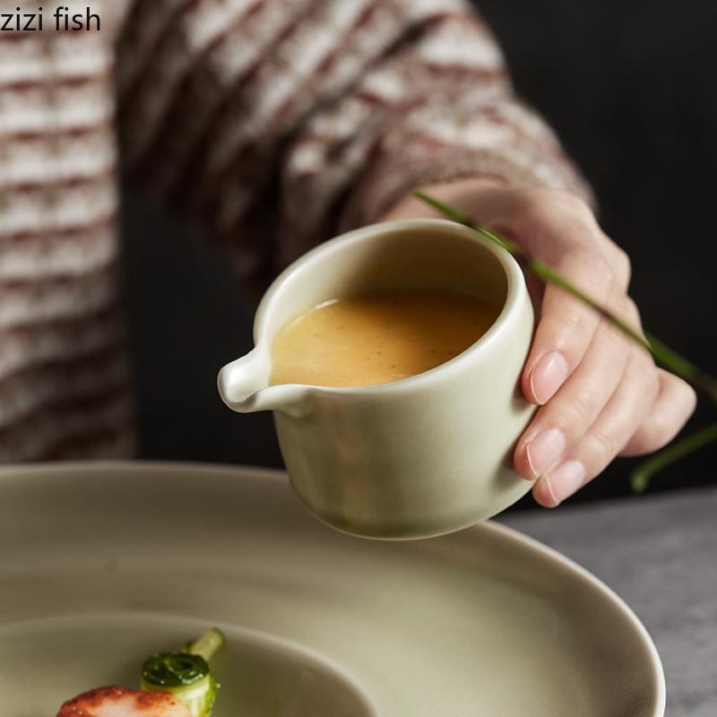 Керамическая тарелка для приправ, соусница, чашка для молока и кофе, 7 см, супница, креативная посуда для ресторана и отеля, однотонные тарелки для соуса