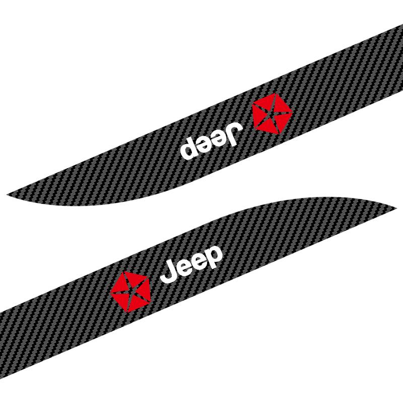 2pcs Car Door Side Skirt Car Body Decal Carbon Fiber Stickers Caps For Jeep Grand Cherokee WJ WK WK2 Wrangler TJ JK 2 4 Puertas AKL1