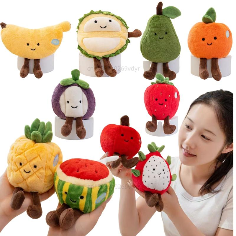 Fruits Plush Toy Dragon Fruit Pear Apple Strawberry Orange Avocado Kiwi Pineapple Durian Soft Stuffed Plush Toys Birthday Gift