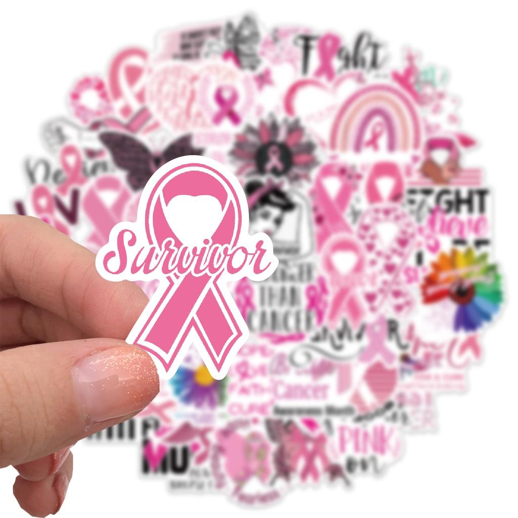 10/50Pcs Cancer Awareness/Breast Cancer Awareness Stickers Graffiti Stickers for DIY Skateboard Motorcycle Bicycle Stickers