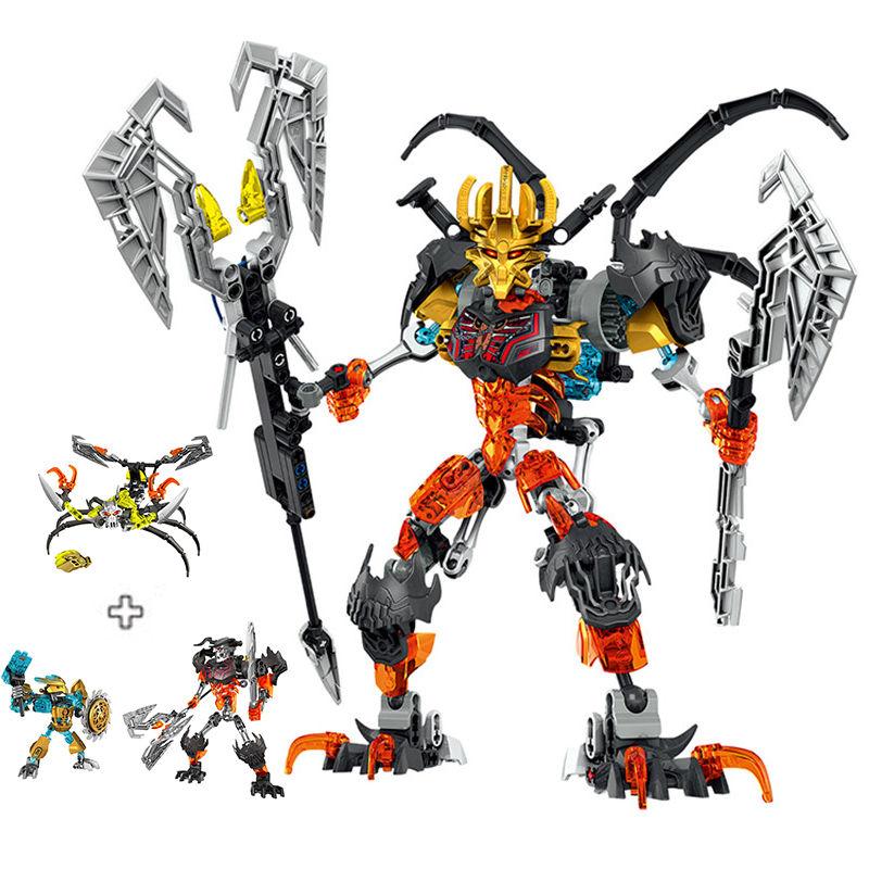 DIY Biochemical Warrior Master Domestic Building Blocks Skeleton Spider King Mech Assembly Combination toys for children gifts