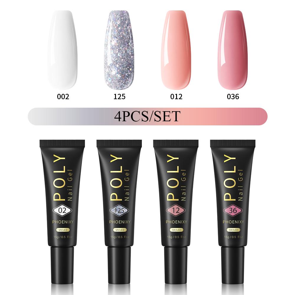 PHOENIXY 15 мл поли гель для ногтей маникюрный набор для наращивания пальцев акриловый гель нужна УФ светодиодная лампа для ногтей DIY салон нейл-арта для дома