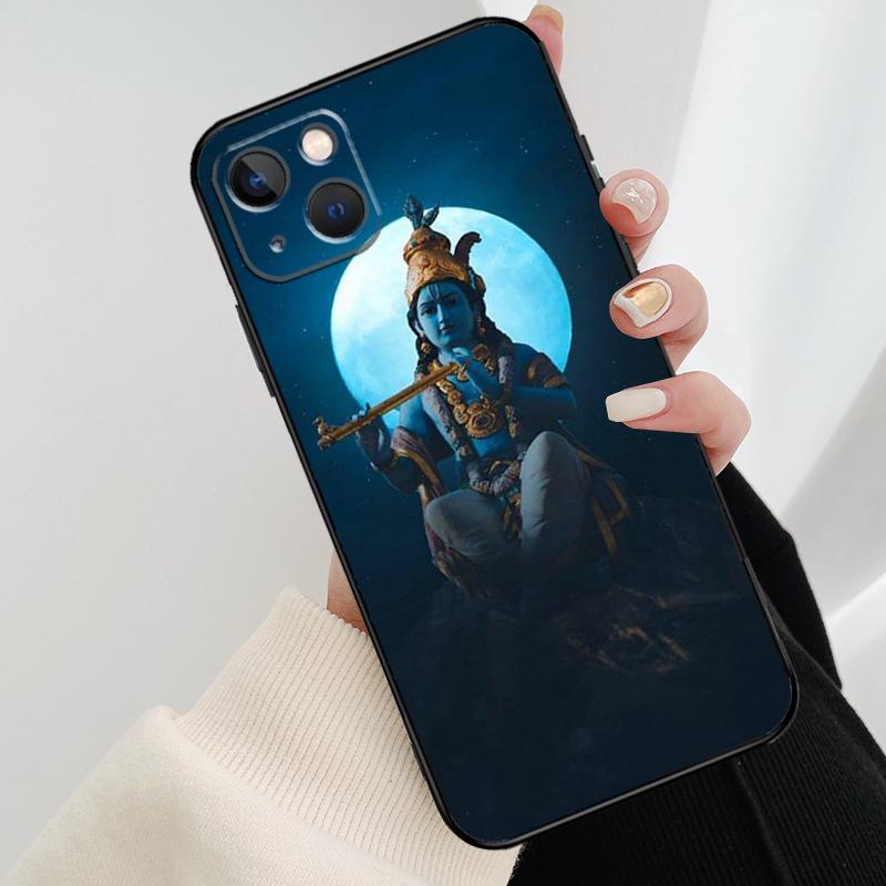 Indian God Lord Krishna Phone Case For iPhone 11 12 13 14 15 16 Pro XS Max Mini Cover For iPhone X XR Plus Back Case