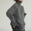 Sweater Female High Neck Fall and Winter Pullover Knitted Bottoming Shirt Loose Outside The Lazy Wind Senior Sense of The Comfortable and Versatile