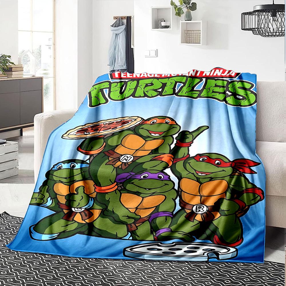 Teenage Mutant Ninja Turtles Movie Poster Flannel Blanket Super Soft Warm Cozy Blanket For Sofa Bed Office Travel Allseason Home Decor Gift