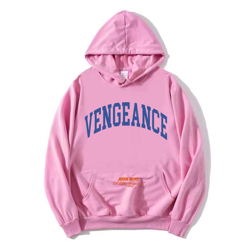 A LITTLE VENGEANCE Jessie Reyez Hoodies Men Women Vintage Curved Font Pullover Hooded Sweatshirt Long Sleeve Casual Streetwear