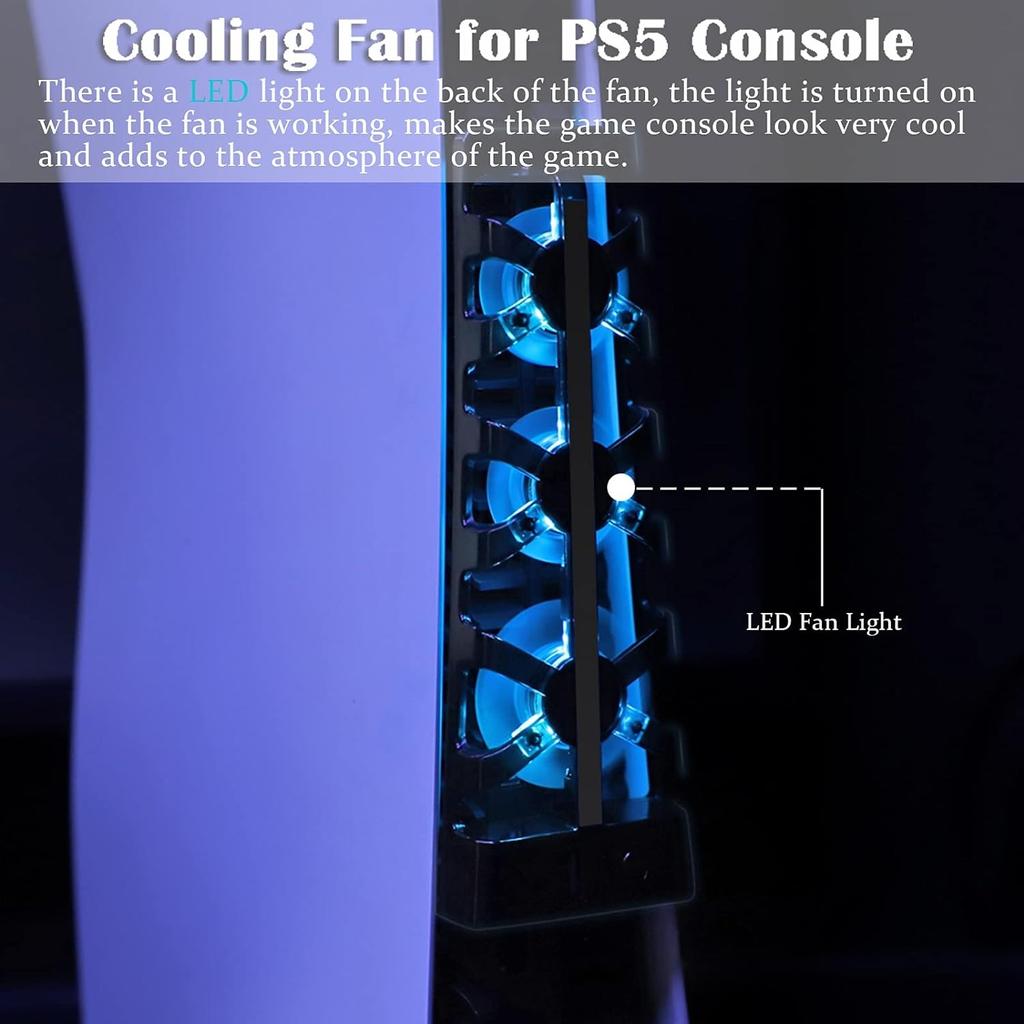 PS5 Консоль Вентилятор охлаждения для Геймпад Контроль температуры Игровой автомат Hub Вентилятор охлаждения Геймпад Радиатор Вентилятор Воздушный Охлаждающий Концентратор Воздушный Вентилятор Ray Задний Abs