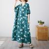2025 Summer Plus Size Dress Basic Women Casual Loose Vintage New Long Oversized Flower Dress Maxi