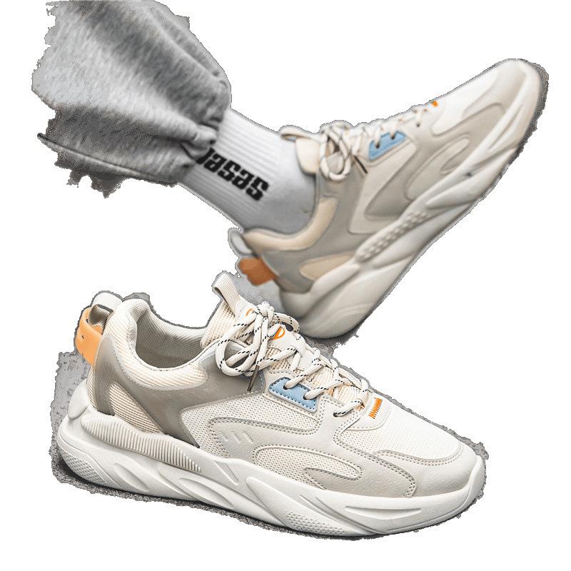 Summer mesh breathable soft sole running travel little white sports shoes spring casual dad shoes