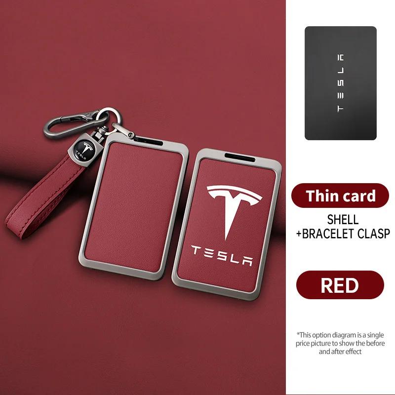 NJUT5 For Tesla Model 3 Model Y Fashion Zinc Alloy Car Smart NFC Card Key Case Cover Shell Keychain Protection Auto Styling Accessory