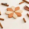 Heat Proof Mats for Dutch Ovens Sunflower Trivets Hot Dishes, Resistant Beech Wood Pot Holder, Rustic Tableware Dining Decorative Tree Stand