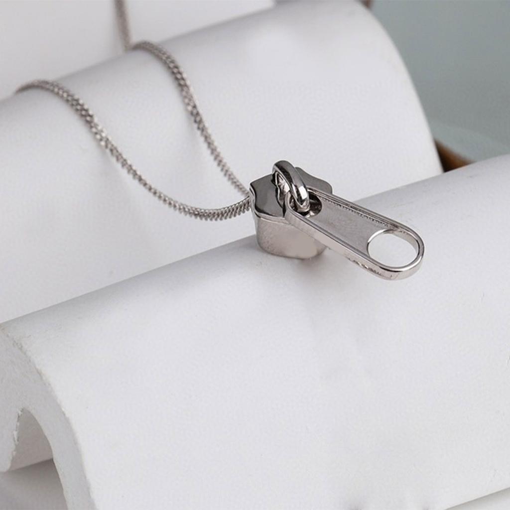 Creative Zippers Charm Necklace Adjustable Length Clavicle Chain Personalized Unisex Neckchain Stylish Party Accessory
