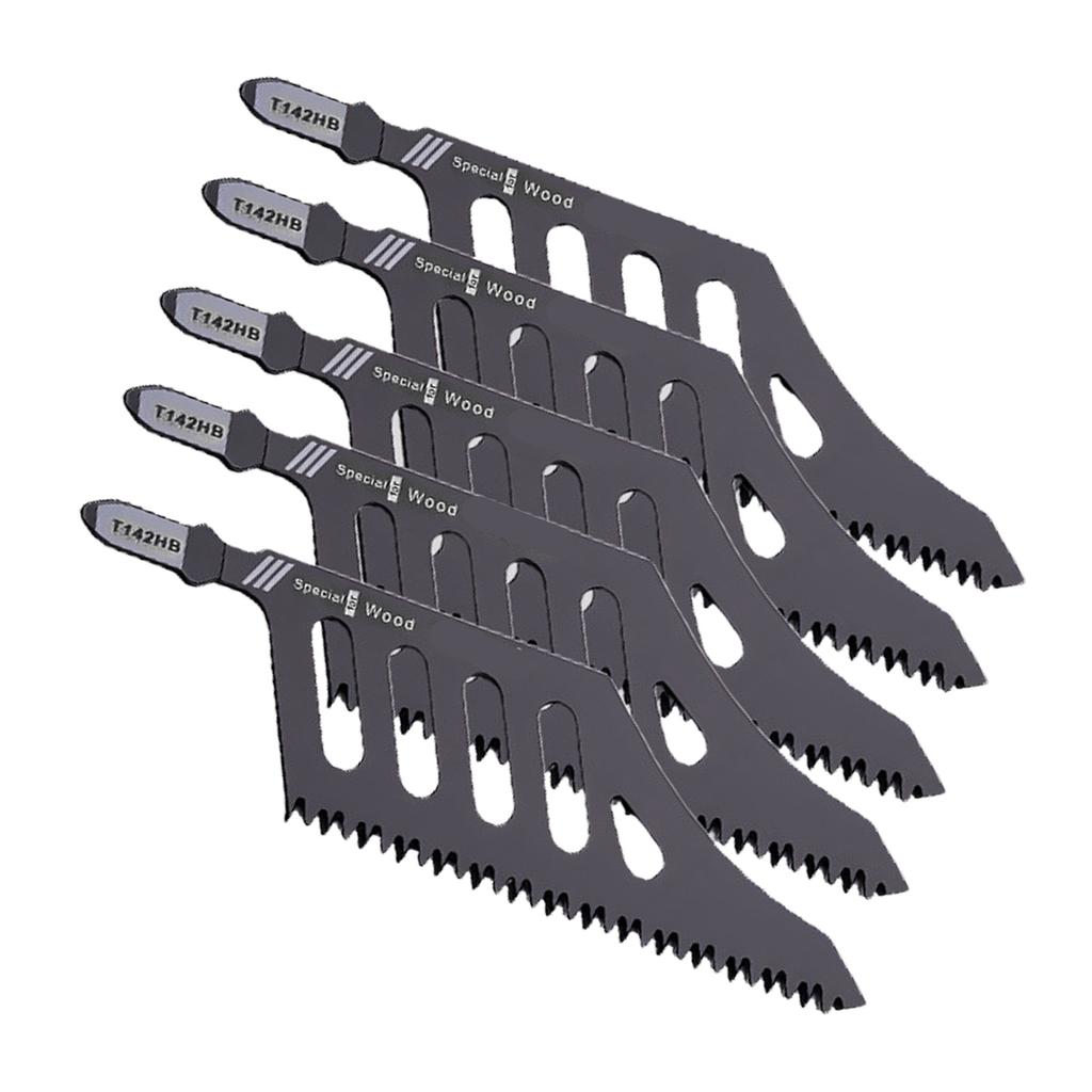 5 Pcs Flush Cutting Jigsaw Blade High Carbon Steel Irregular Curve Saw Blades with Handle for Softwood Fiberboard
