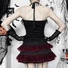 AltGoth Gothic Hotsweet Camisole Женская винтажная эстетика Y2k E-girl Hipster Кружевная Лоскутная Холтер Укороченная майка Косплей Одежда