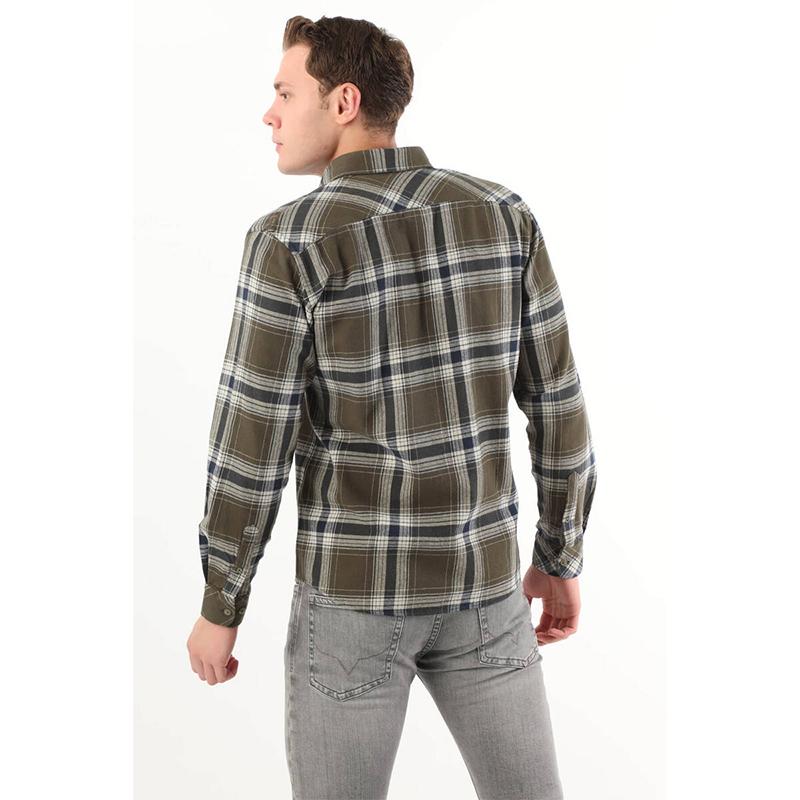 Мужская рубашка дровосека цвета хаки