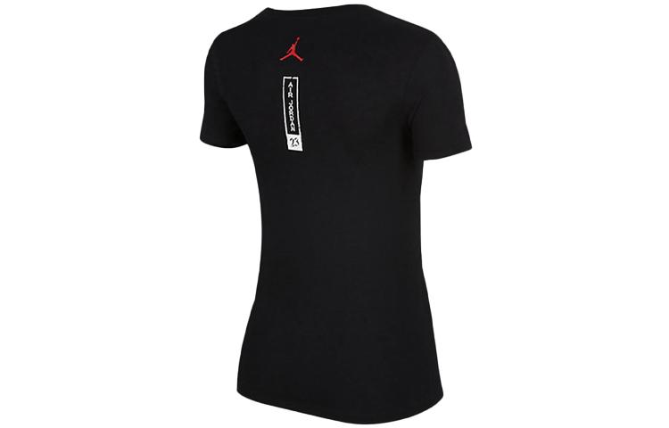 Jordan T Shirts Women's Black Crew Neck Moderate Straight Fit BV7484-010