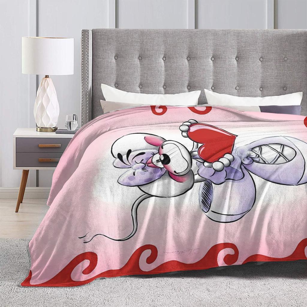 Warm Blanket Travel Diddl Diddlina Fall in Love Throw Blanket Flannel Bedspread For Couch Chair Sofa Bed Print Sofa Bed Cover