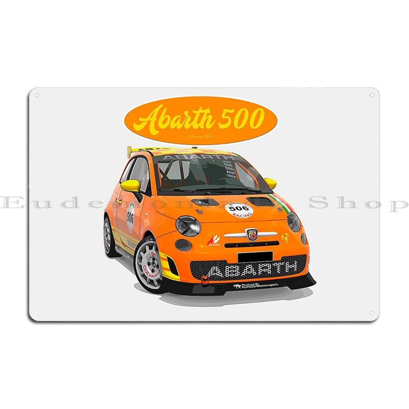ABARTH 500 496 Металлическая табличка на спину Домашняя печать Настенный декор Кино Клуб Жестяная вывеска Постер