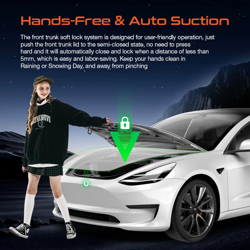Для Tesla Model 3 Y S X Highland 2025 Электропривод закрытия переднего багажника (Frunk) Электропривод мягкого закрытия Автоматический замок