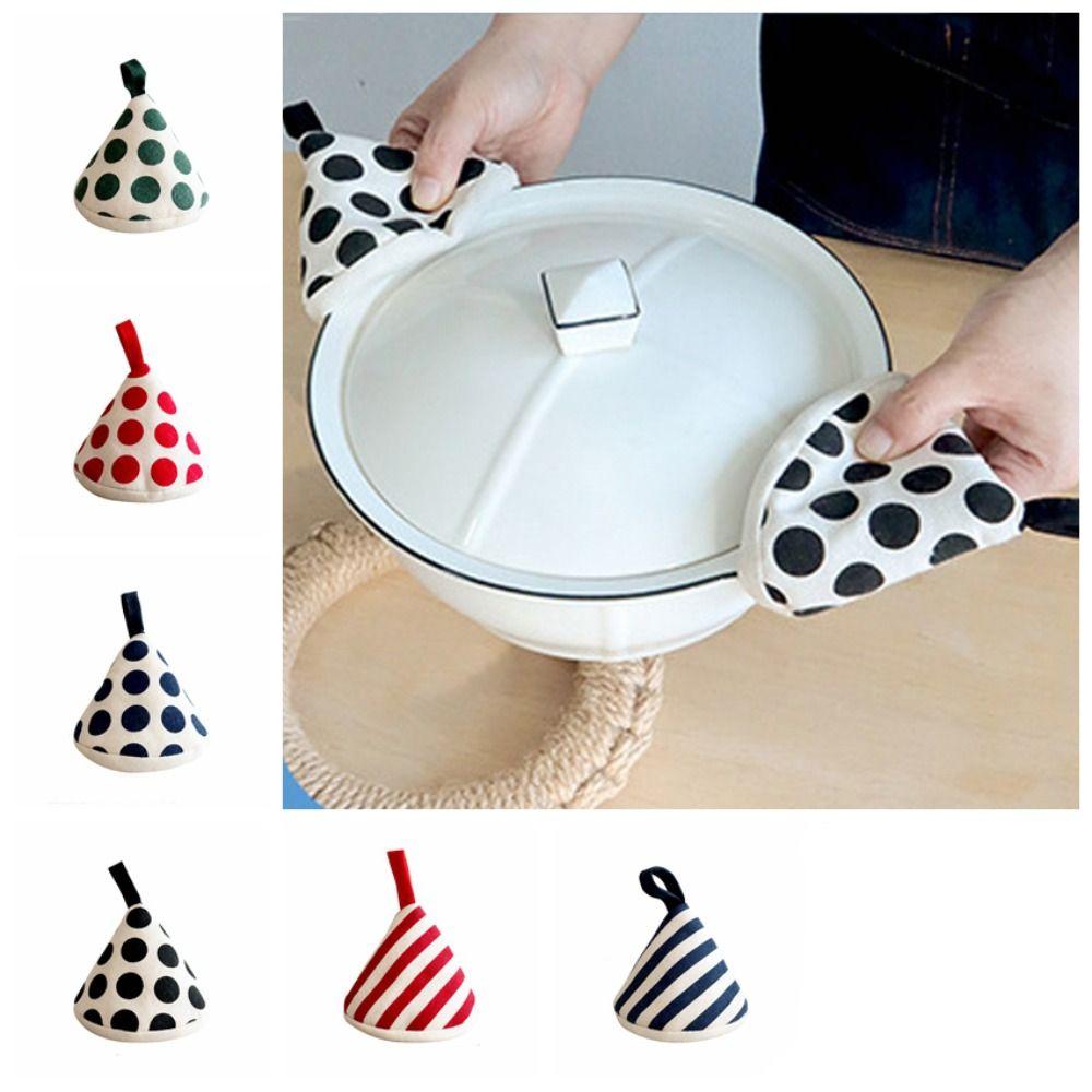Тканевый чехол для кастрюли, предотвращающий ожоги, треугольная шляпа, хлопковый держатель для кастрюли, защита для рук, ручка для кастрюли, кухня