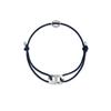 Hyeres-lor Erité Silver (W) Curve Emblem Strap Bracelet Navy HL5B14523W9235