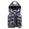 Korean Autumn Winter Shiny Vest For Boy Waterproof Junior Boy Sleeveless Jacket 3-20 Years Kid Teenager Girls Waistcoat