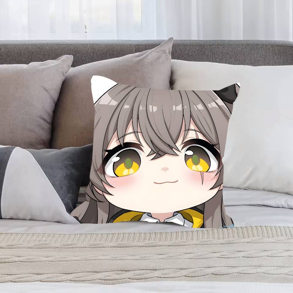 Vedio G-Game G-Girls Frontline Pillow Case Anti-Dustmite Pillowcase Invisible Zipper Silky Short Plush Sofa Cushion Cover